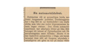 Artikel i Stockholms Dagblad om första turerna med bullerbussen den 12 juli 1899.