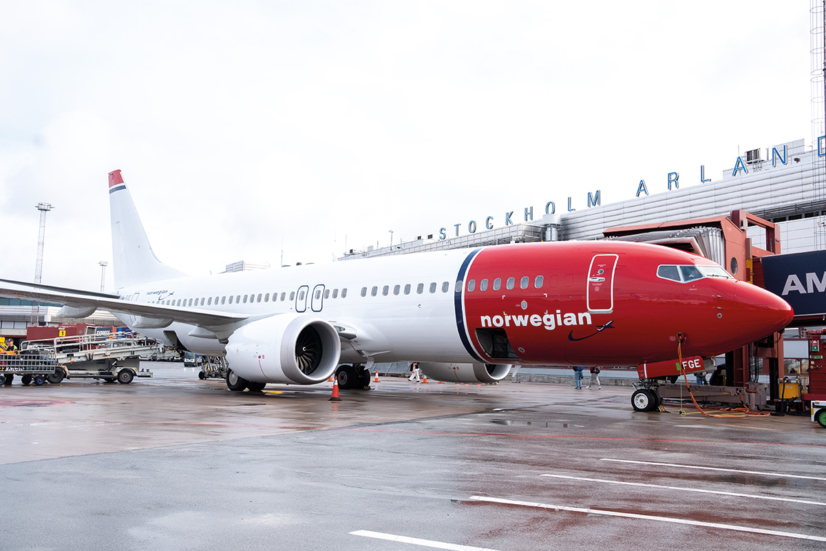 Norwegian är ett av de flygbolag där Transport organiserar kabinpersonal.